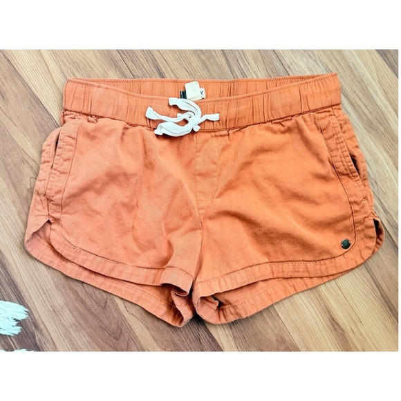 Roxy Orange Shorts Elastic Waist Drawstring Casual Womens M Medium - Picture 1 of 4